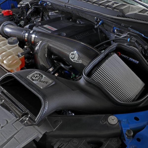 aFe 17-20 Ford F-150/Raptor Track Series Carbon Fiber Cold Air Intake System With Pro DRY S Filters-tuningsupply.com