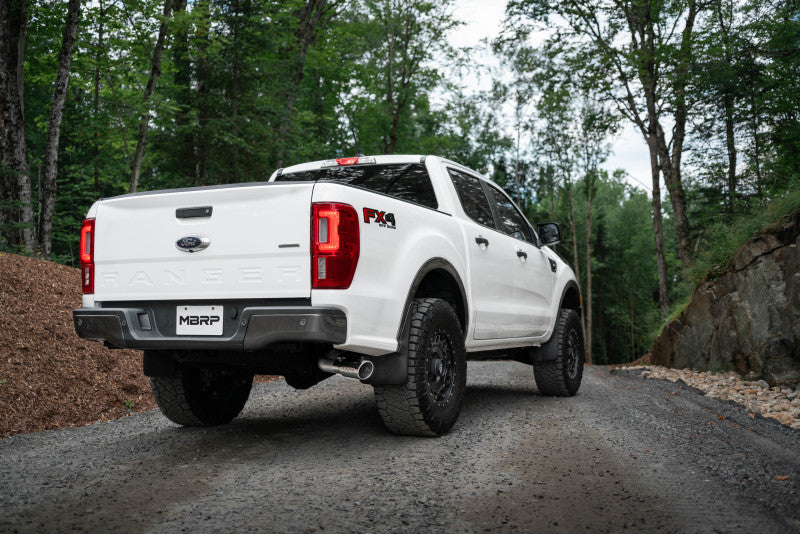 MBRP 2019 Ford Ranger Ecoboost 2.3L 4in OD Tip Single Side Exit 3in Black Coated Cat Back-tuningsupply.com