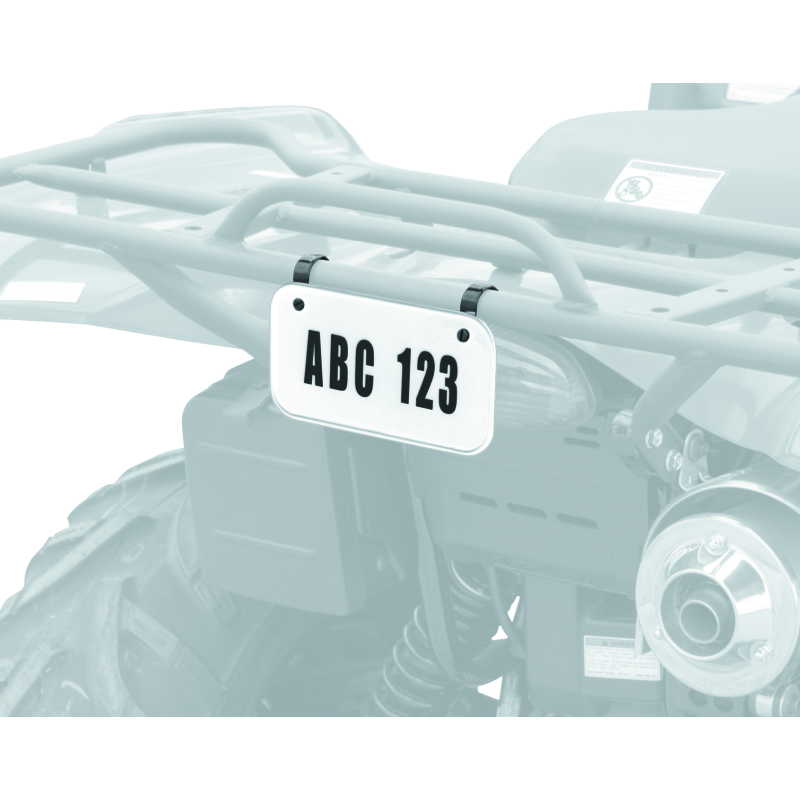 Quadboss ATV License Plate Kit - White-tuningsupply.com