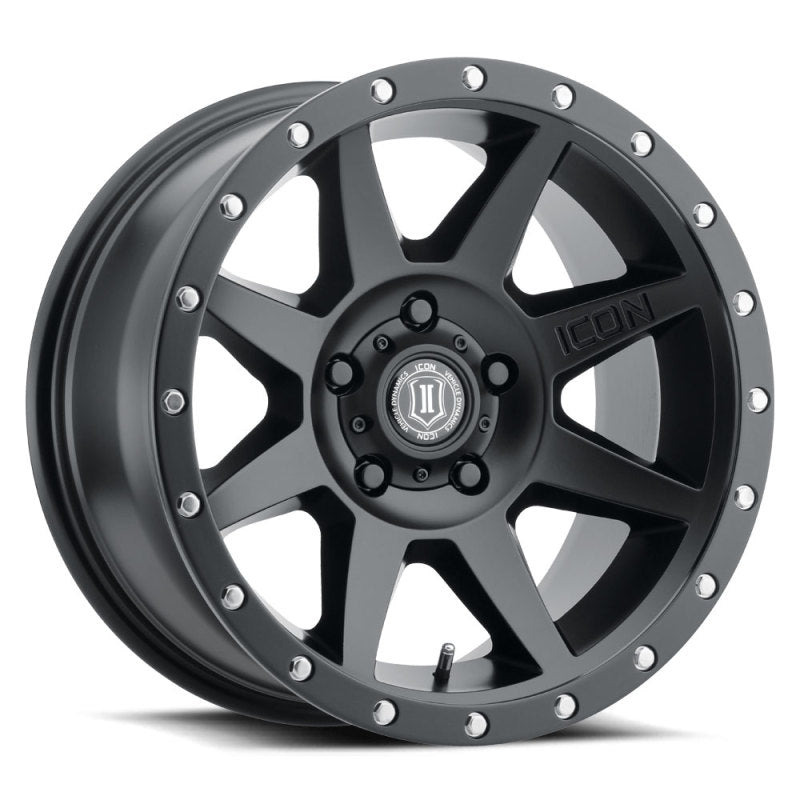 ICON Rebound 17x8.5 5x5.5 0mm Offset 4.75in BS Satin Black Wheel-tuningsupply.com