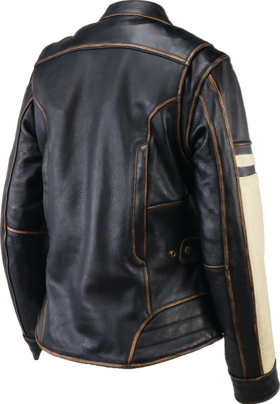 Kuryakyn Leather By River Road Dame Vintage Leather Jacket Black Womens - Small-tuningsupply.com