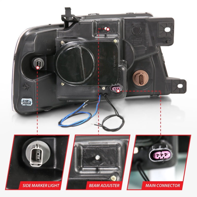 

ANZO 111204 - ANZ111204 - ANZO 2004-2008 Ford F-150 Projector Headlights w/ Halo and LED Black G2 - Shipped in Europe - Tuningsupply.com
