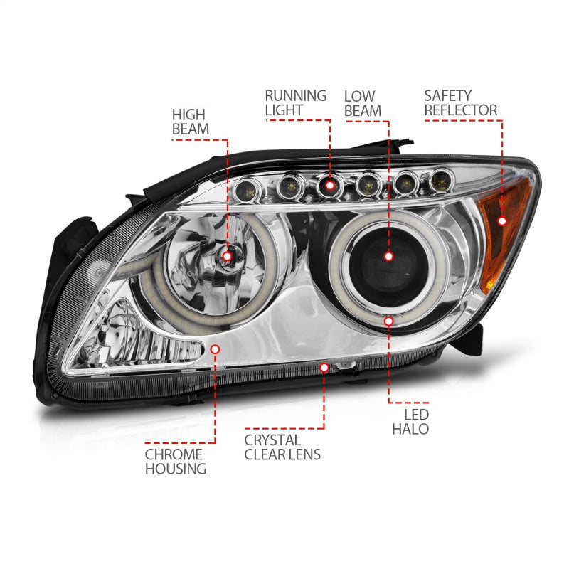 

ANZO 121120 - ANZ121120 - ANZO 2005-2010 Scion Tc Projector Headlights w/ Halo Chrome (CCFL) - Shipped in Europe - Tuningsupply.com
