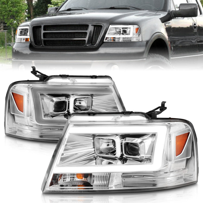 

ANZO 111542 - ANZ111542 - ANZO 2004-2008 Ford  F-150 Projector Headlights w/ Light Bar Chrome Housing - Shipped in Europe - Tuningsupply.com

