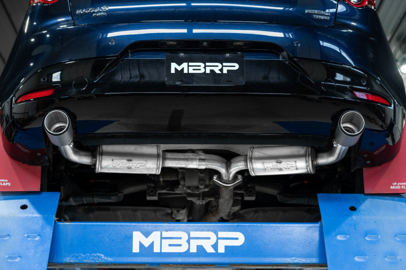 MBRP 19-23 Mazda 3 Hatchback T304SS 2.5in Axle-Back, Dual Rear Exit Street Profile-tuningsupply.com