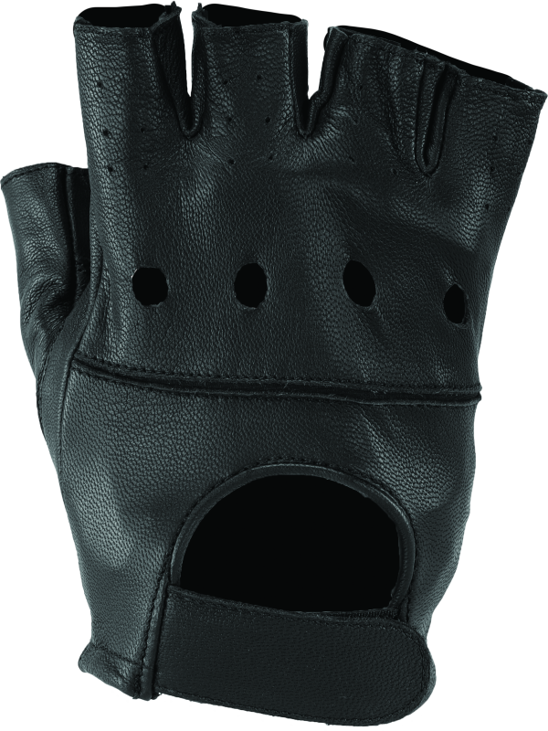 Kuryakyn Leather By River Road Hollister Shorty Gloves Black - Large-tuningsupply.com