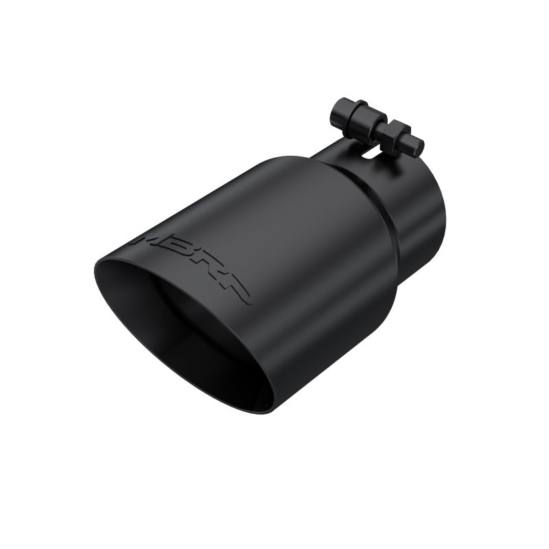 MBRP Tip 3in Round x 4in Inlet OD Dual Walled Angled Black Tip - Fits all 3in Exhausts-tuningsupply.com