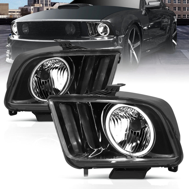 

ANZO 121033 - ANZ121033 - ANZO 2005-2009 Ford Mustang Crystal Headlights w/ Halo Black (CCFL) - Shipped in Europe - Tuningsupply.com
