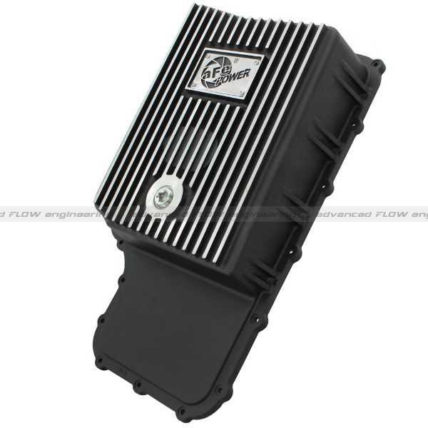 aFe Power Transmission Pan Black Machined 11-14 Ford 6R140 Trucks V8 6.7L (td)-tuningsupply.com