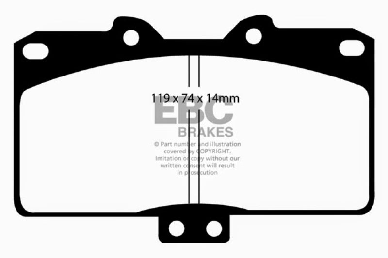 EBC 91-93 Dodge Stealth 3.0 4WD Yellowstuff Front Brake Pads-tuningsupply.com