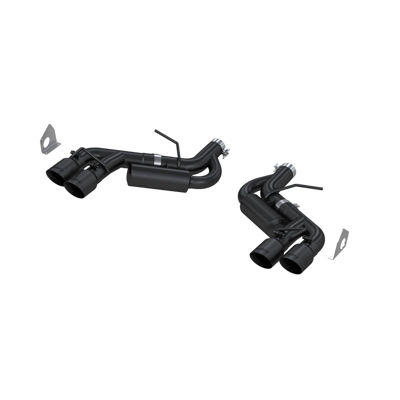 MBRP 16-19 Chevy Camaro V8 6.2L 6spd 3in Black Race Dual Axle Back w/ 4.5in Quad Dual Wall Tips-tuningsupply.com