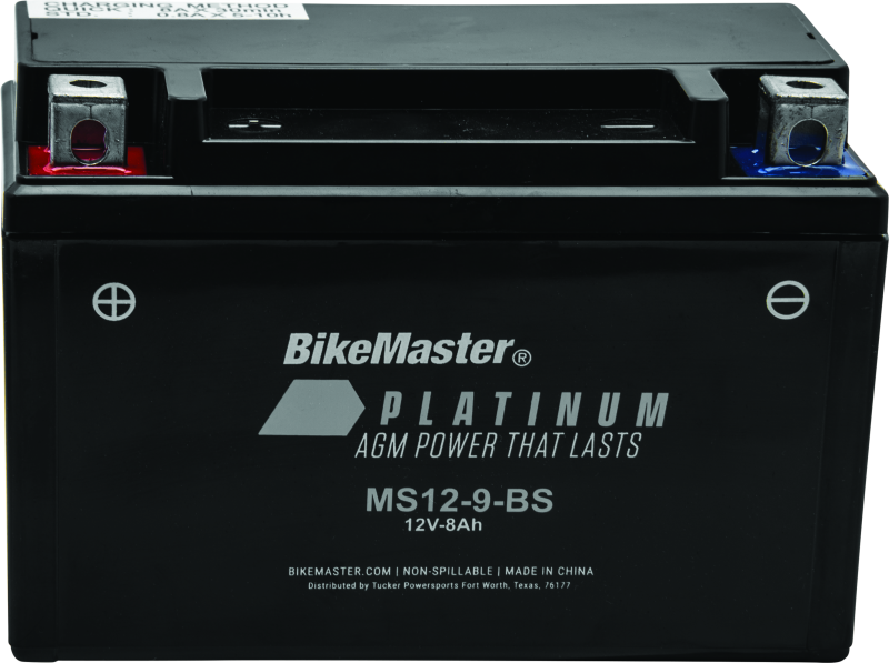 BikeMaster AGM Battery - MS12-9-BS-tuningsupply.com