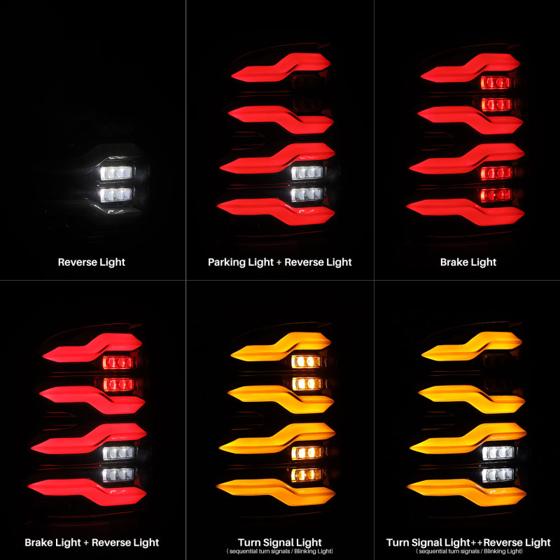 AlphaRex 09-18 Dodge Ram Luxx-Series LED Tail Lights Black w/ Activation Light & Sequential Signal-tuningsupply.com