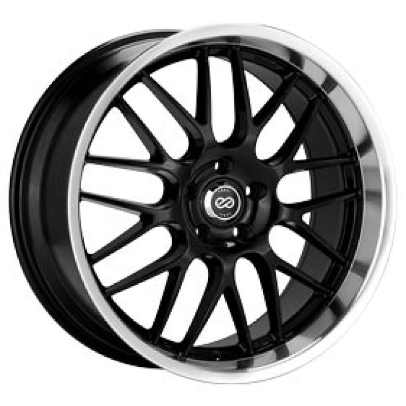 Enkei Lusso 18x7.5 42mm Offset 5x114.3 Bolt Pattern 72.6 Bore Black w/ Machined Lip Wheel-tuningsupply.com