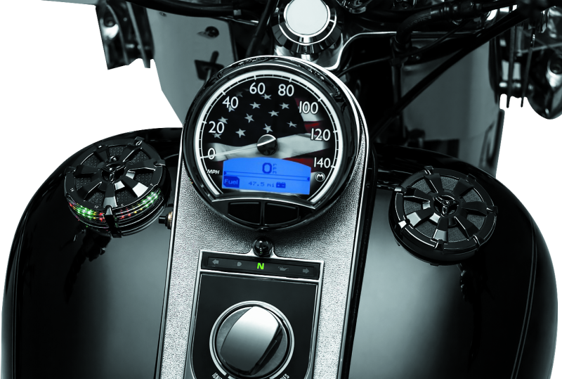 Kuryakyn Alley Cat Fuel & Battery Gauge Gloss Black-tuningsupply.com