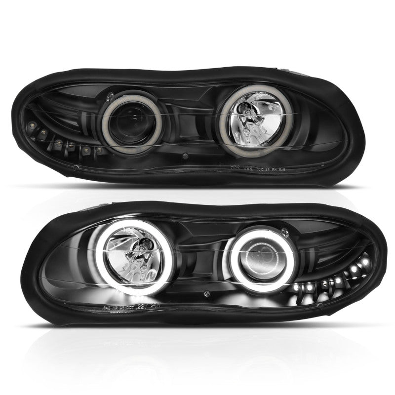 

ANZO  - ANZ121160 - ANZO 1998-2002 Chevrolet Camaro Projector Headlights w/ Halo Black - Shipped in Europe - Tuningsupply.com
