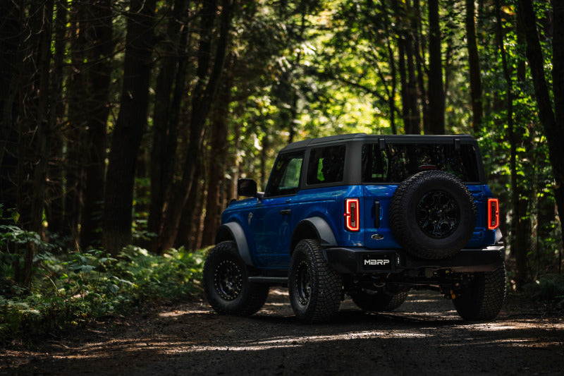 MBRP 2021-2023 Ford Bronco 2.3L/2.7L Stainless Steel 3in Cat-Back, Single High Clearance Rear Exit-tuningsupply.com