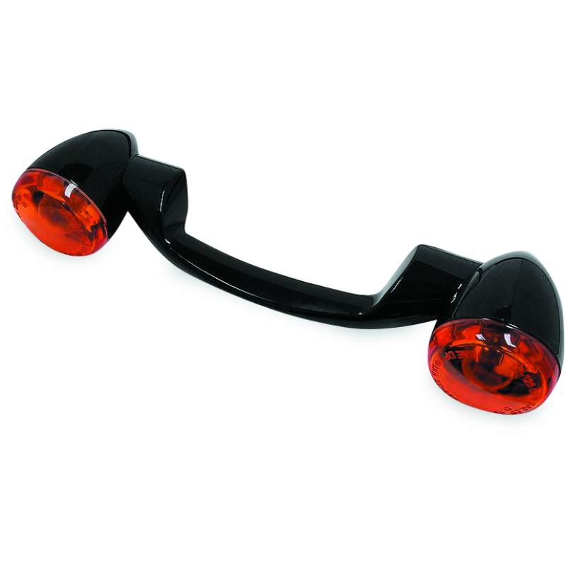 Bikers Choice 91-08 Touring 86-17 FLST Narrow Black Rear Turn Signal Bar Kit W/Amber Lens-tuningsupply.com