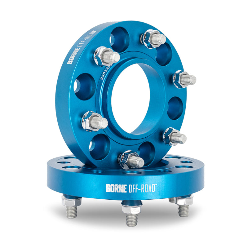 Borne Off-Road Wheel Spacers - 6x139.7 - 78.1 - 38.1mm - M14x1.5 - Blue-tuningsupply.com