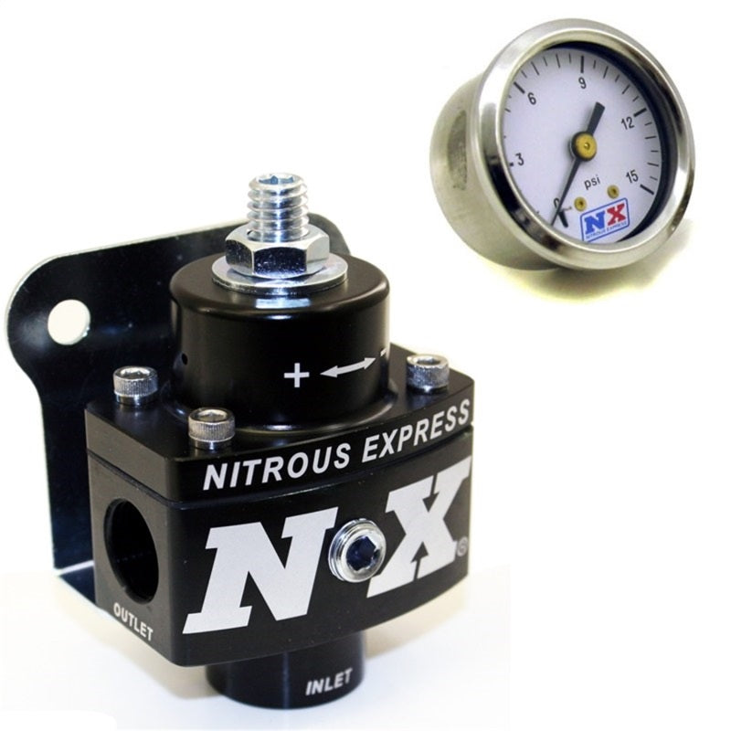 Nitrous Express Fuel Pressure Regulator Non Bypass w/Fuel Pressure Gauge-tuningsupply.com