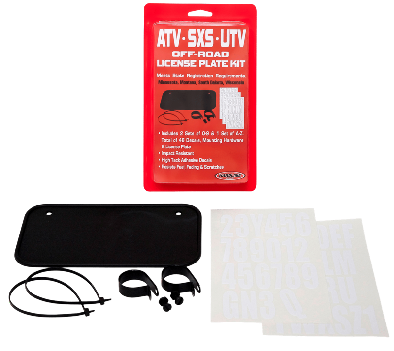

Hardline 2341B-S - HRL2341B-S - Hardline ATV/UTV License Plate - Hook/Loop- Black - Shipped in Europe - Tuningsupply.com
