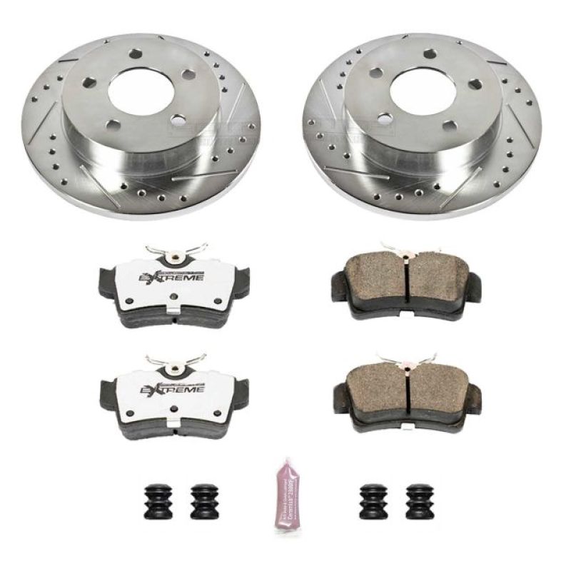 Power Stop 94-04 Ford Mustang Rear Z26 Street Warrior Brake Kit-tuningsupply.com