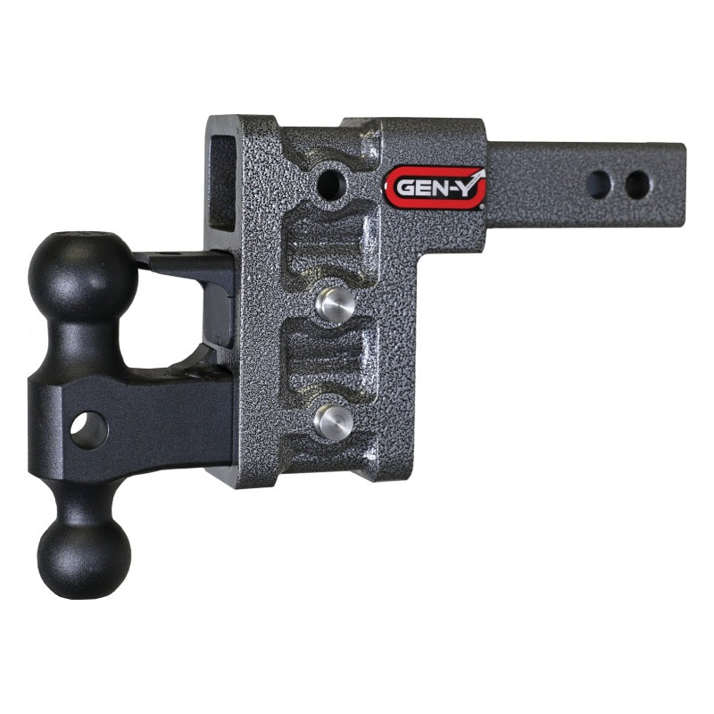 Gen-Y Mega Duty 2in Shank 5in Drop 2K TW 16K Hitch w/GH-051 Dual-Ball/GH-032 Pintle Lock-tuningsupply.com