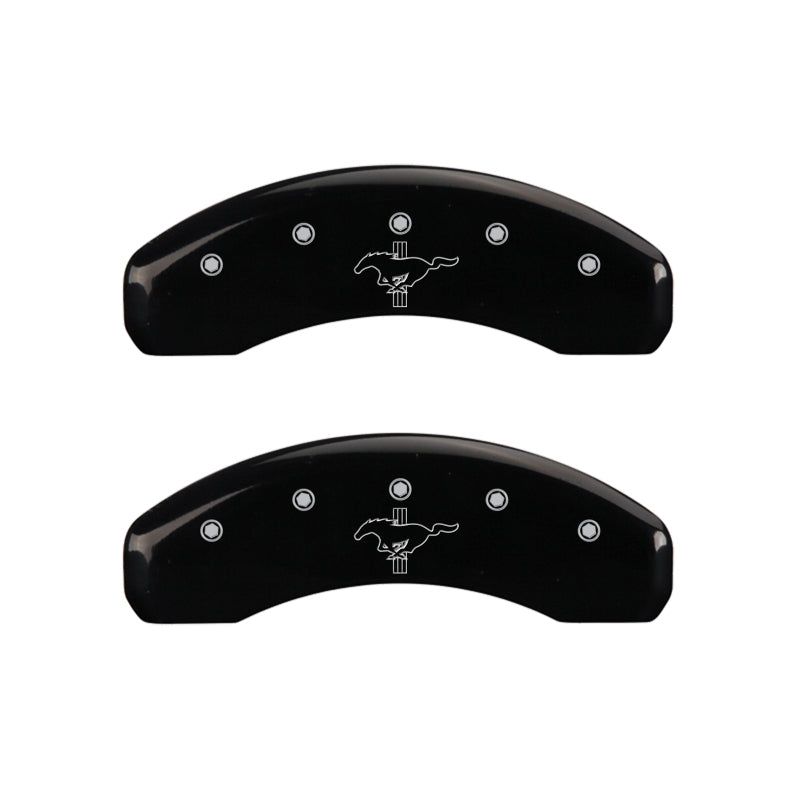 MGP 4 Caliper Covers Engraved Front 2015/Mustang Engraved Rear 2015/Bar & Pony Black finish slvr ch-tuningsupply.com