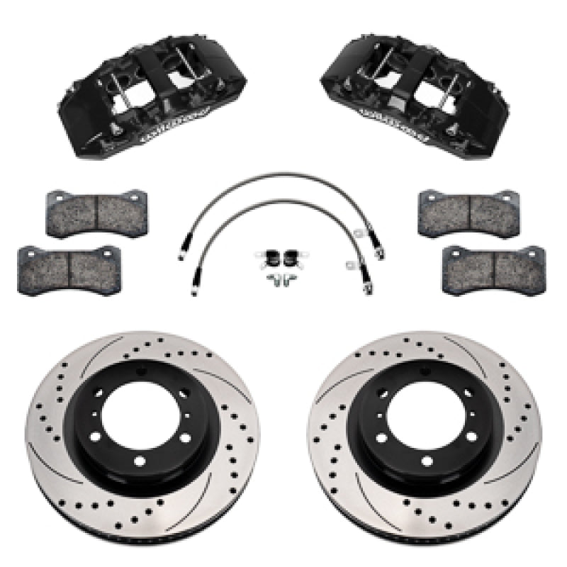 

Wilwood 140-18381-D - WIL140-18381-D - Wilwood 24-25 Toyota Tacoma Front Aero6-DM Big Brake Kit 13.38 In SRP Drilled Slotted Rotor/w Lines - Shipped in Europe - Tuningsupply.com
