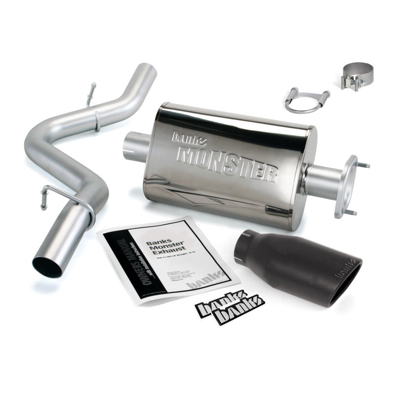 
  

Banks Power 51314-B - GBE51314-B - Banks Power 04-06 Jeep 4.0L Wrangler Monster Exhaust System - SS Single Exhaust w/ Black Tip - Shipped in Europe - Tuningsupply.com

