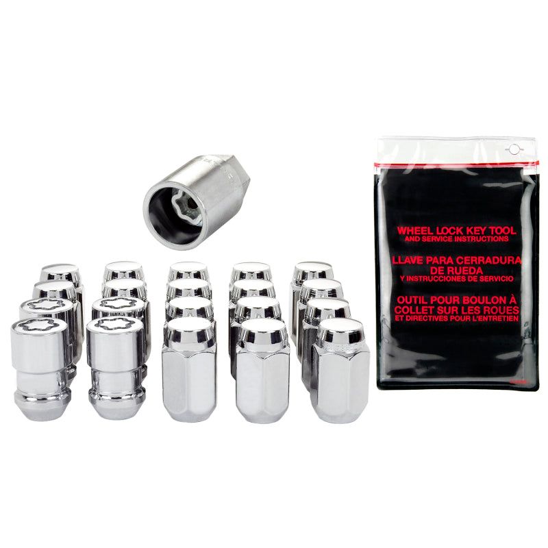 McGard 5 Lug Hex Install Kit w/Locks (Cone Seat Nut) M12X1.5 / 13/16 Hex / 1.5in. Length - Chrome-tuningsupply.com