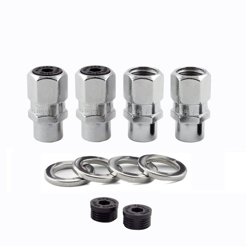 McGard Hex Lug Nut (Drag Racing Short Shank) M12X1.5 / 13/16 Hex / 1.6in. Length (4-Pack) - Chrome-tuningsupply.com