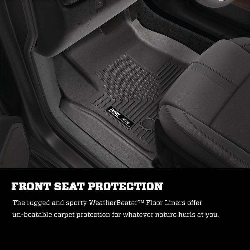 Husky Liners 08-21 Nissan Frontier Crew Cab WeatherBeater Front Row Black Floor Liners-tuningsupply.com