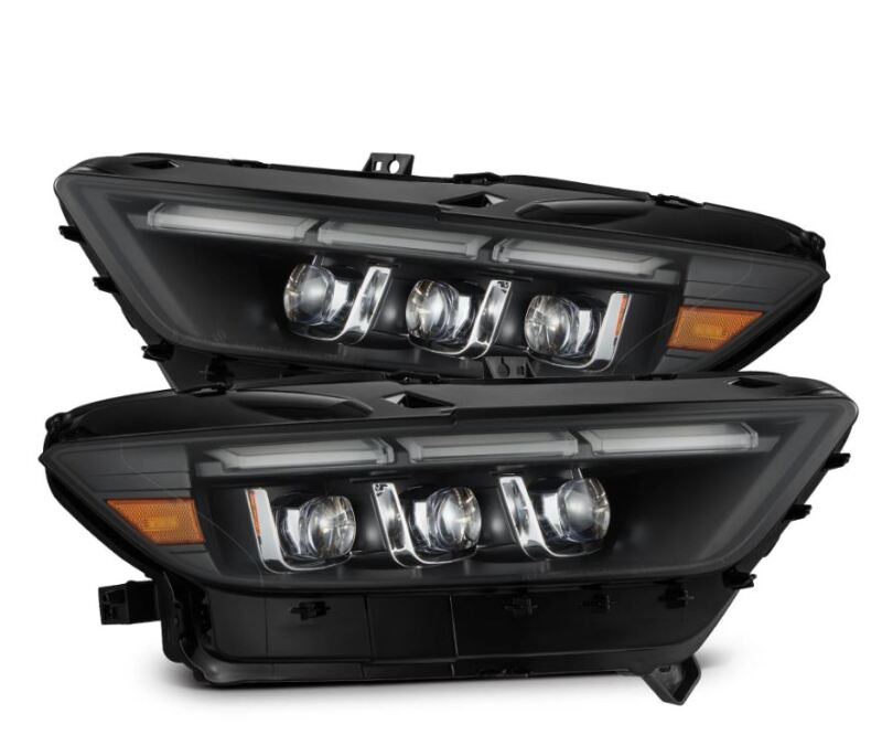 AlphaRex 15-17 Ford Mustang NOVA LED Proj Headlights Black w/Activ Light/Seq Signal/Switch DRL-tuningsupply.com