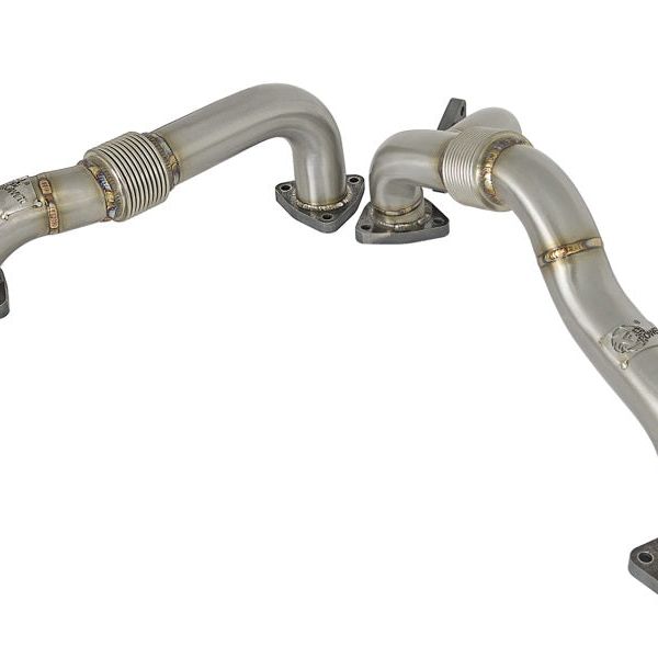 aFe Twisted Steel Header Up-Pipe 08-10 Ford Diesel Trucks V8-6.4L (td)-tuningsupply.com