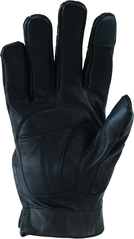 River Road Tucson Leather Perforated Gloves Black - Small