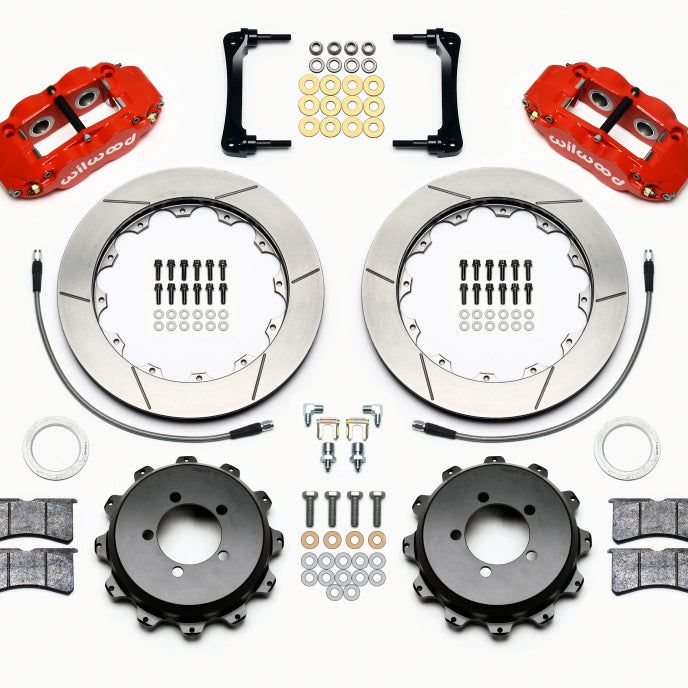 Wilwood Narrow Superlite 4R Rear Kit 12.88in Red 2012-Up Toyota / Scion FRS w/Lines-Big Brake Kits-Wilwood-WIL140-12871-R-SMINKpower Performance Parts