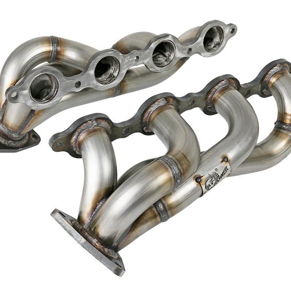 aFe Twisted Steel 1-3/4in 304SS Shorty Headers 2019 GM Silverado / Sierra 1500 V8-5.3L/6.2L-tuningsupply.com