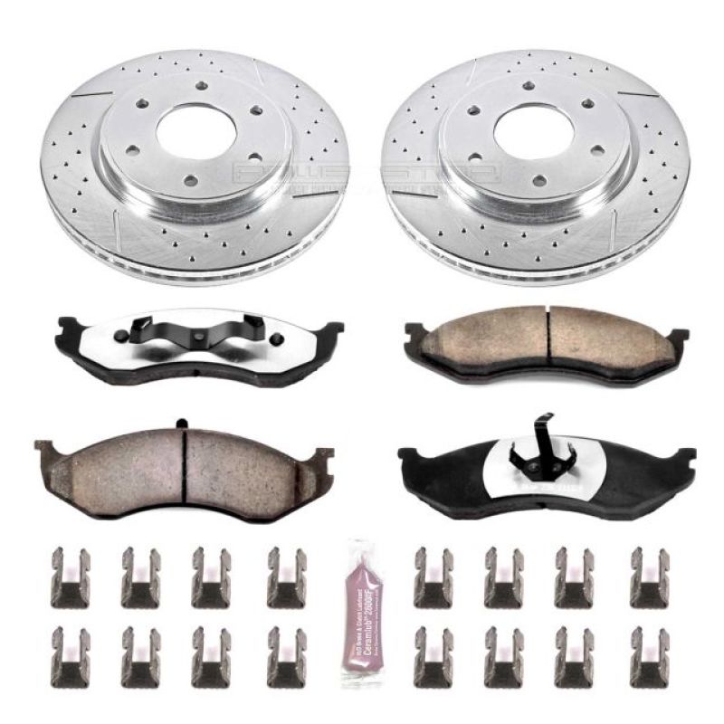 Power Stop 90-99 Jeep Cherokee Front Z36 Truck & Tow Brake Kit-tuningsupply.com