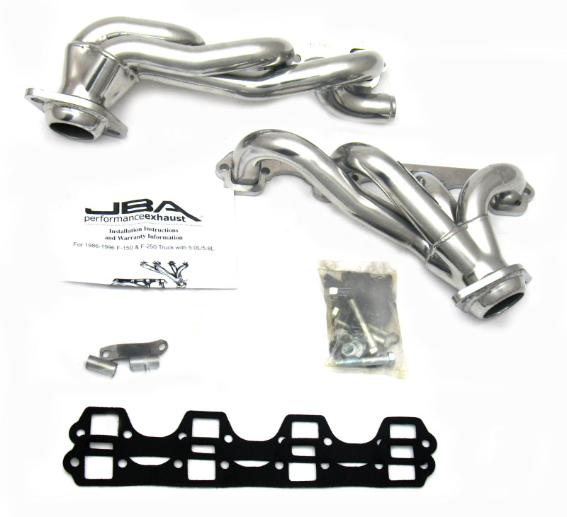 JBA 87-96 Ford F-150 5.8L SBF 1-5/8in Primary Silver Ctd Cat4Ward Header-tuningsupply.com