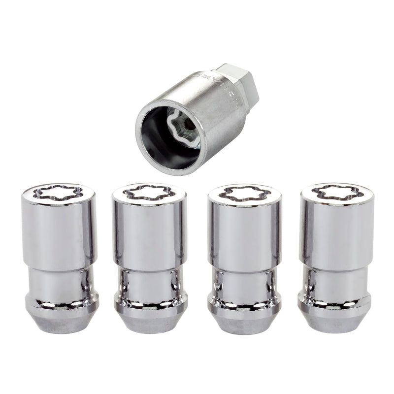 McGard Wheel Lock Nut Set - 4pk. (Cone Seat) 1/2-20 / 3/4 & 13/16 Dual Hex / 1.66in. Length - Chrome-Lug Nuts-McGard-MCG24198-SMINKpower Performance Parts