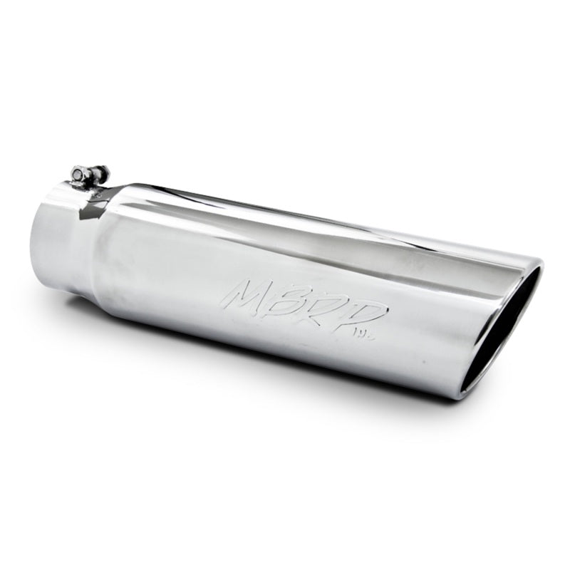 MBRP Universal 5in OD Angled Rolled End 4in Inlet 18in Lgth T304 Exhaust Tip-tuningsupply.com