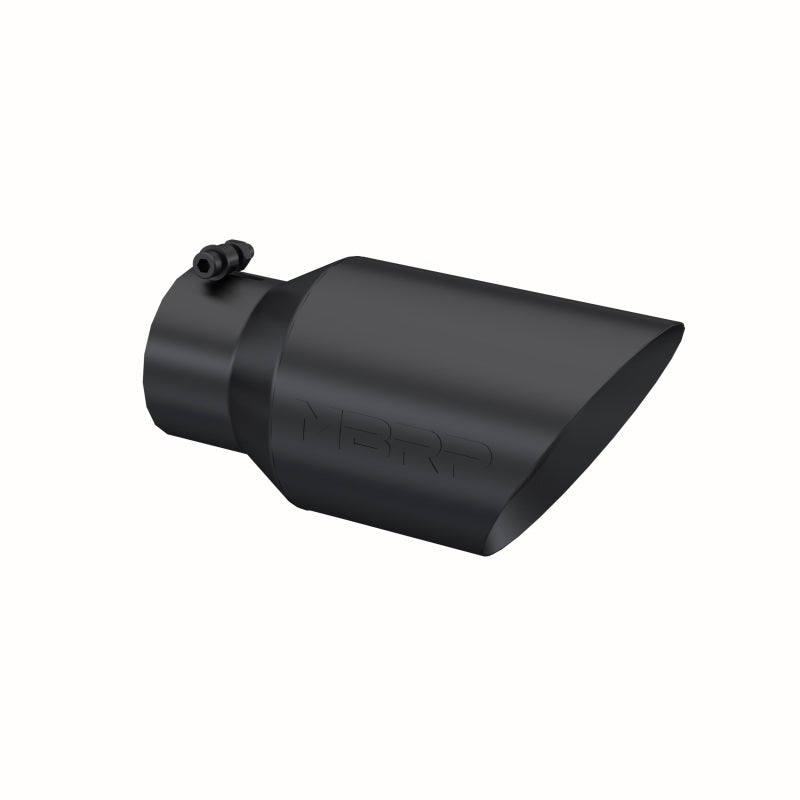 MBRP Universal Tip 6 O.D. Dual Wall Angled 4 inlet 12 length - Black Finish-tuningsupply.com