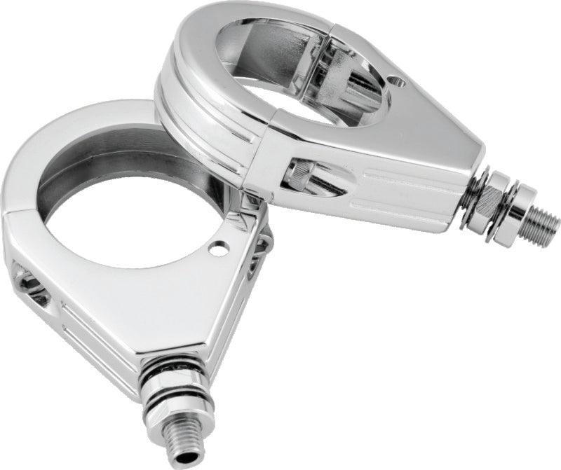 Bikers Choice Chrome Grooved 39MM Clamp With 5/16-18 Stud Universal Custom Pr-tuningsupply.com