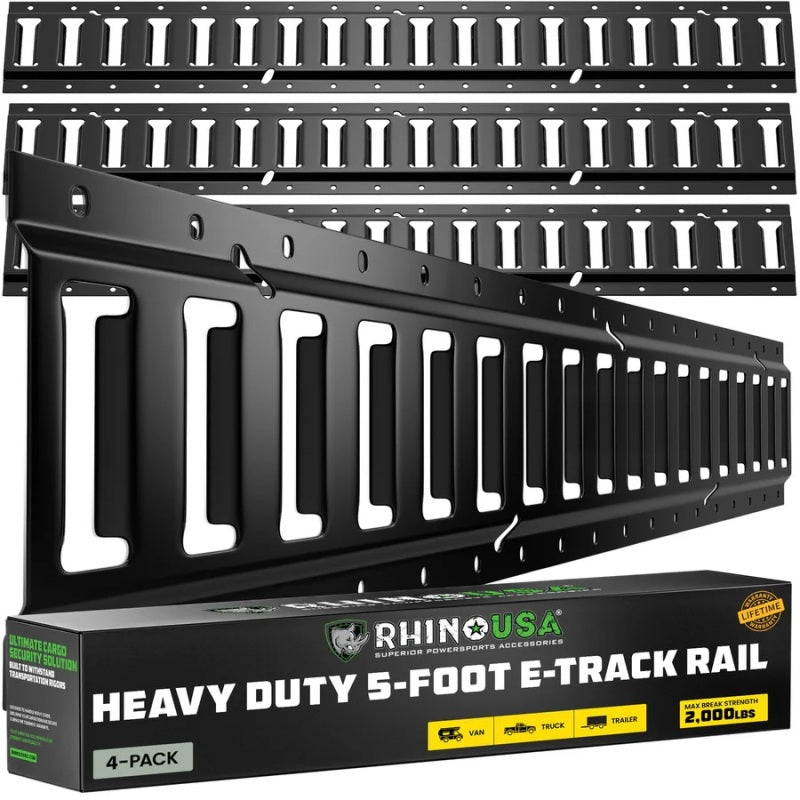 

Rhino USA TD-ETRAIL5-4PK-BLK - RSATD-ETRAIL5-4PK-BLK - Rhino USA 5Ft E-Track Tie-Down Rails, Black (4 Pack) - Shipped in Europe - Tuningsupply.com
