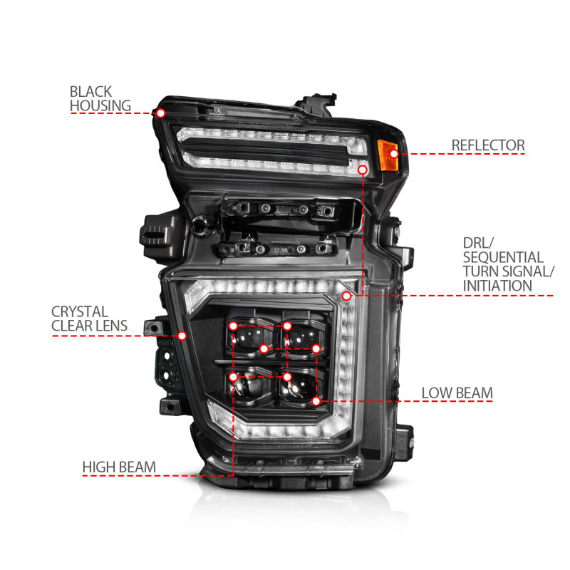 

ANZO 111619X-R - ANZ111619X-R - ANZO Z-Series 20-23 Chevy Silverado 2500/3500 Z-Series Full LED Proj Headlights Black - Pass. Side - Shipped in Europe - Tuningsupply.com
