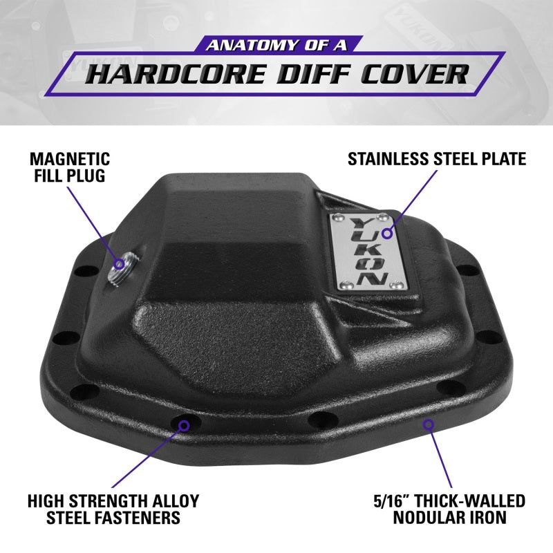 Yukon Gear Hardcore Rear Nodular Iron Cover for Jeep Wrangler JL Dana 44/220mm-Diff Covers-Yukon Gear & Axle-YUKYHCC-D44JL-REAR-SMINKpower Performance Parts