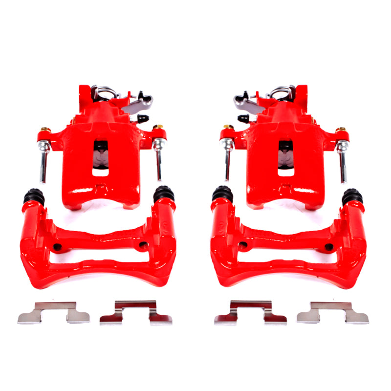 Power Stop 05-14 Ford Mustang Rear Red Calipers w/Brackets - Pair-tuningsupply.com