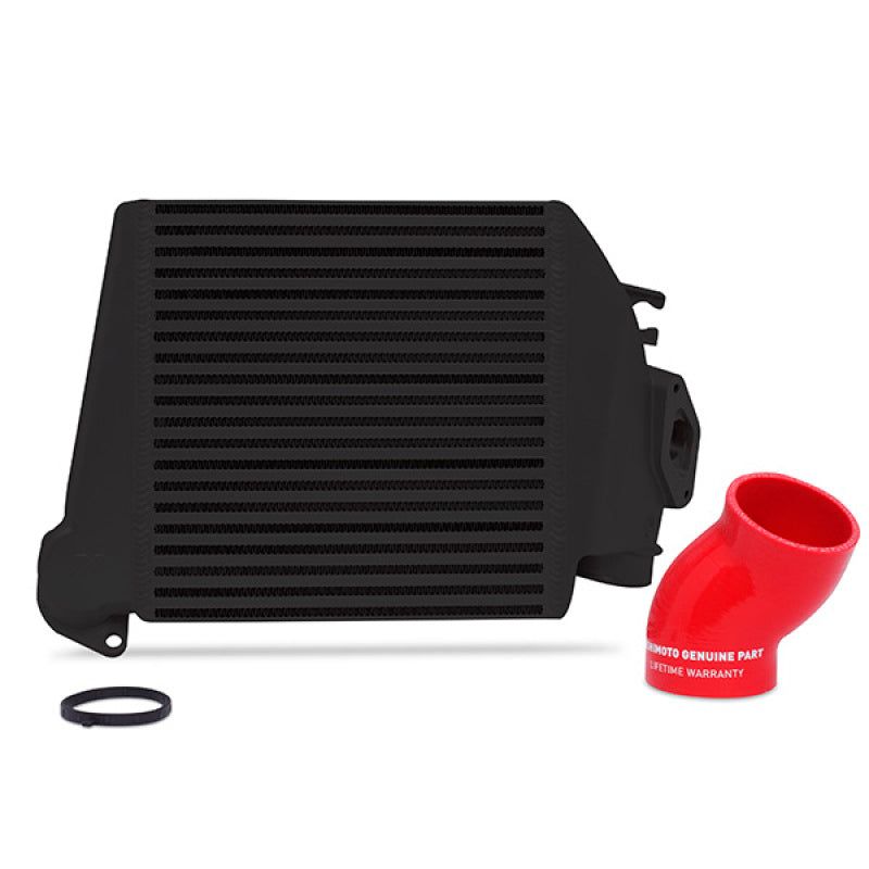 Mishimoto 08-14 Subaru WRX Top-Mount Intercooler Kit - Powder Coated Black & Red Hoses-tuningsupply.com