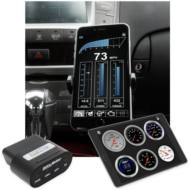 Autometer OBD-II Wireless Data Module Bluetooth DashLink for Apple IOS & Andriod Devices-tuningsupply.com